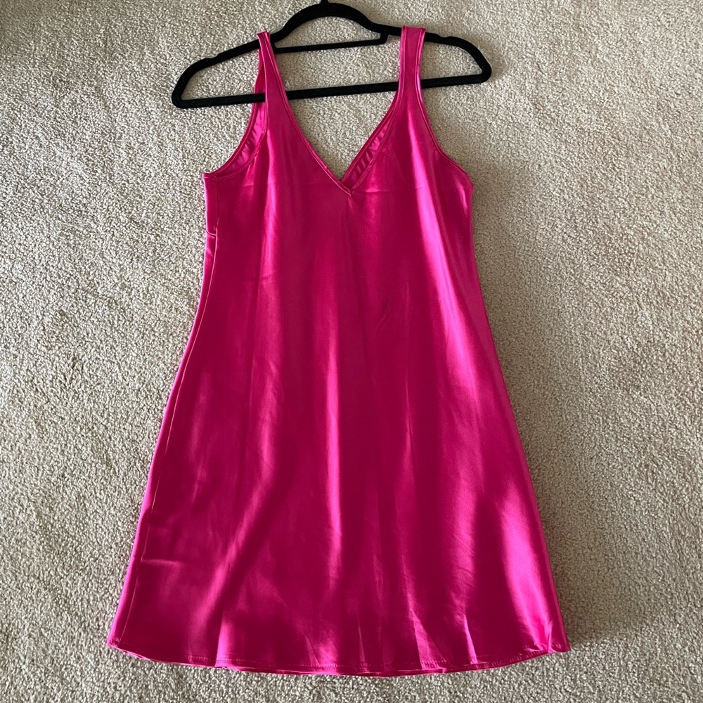 ASOS hot Pink Slip Dress Flounce London - Picture 2 of 2